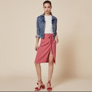 Reformation Wesley Wrap Skirt in Rose, Medium