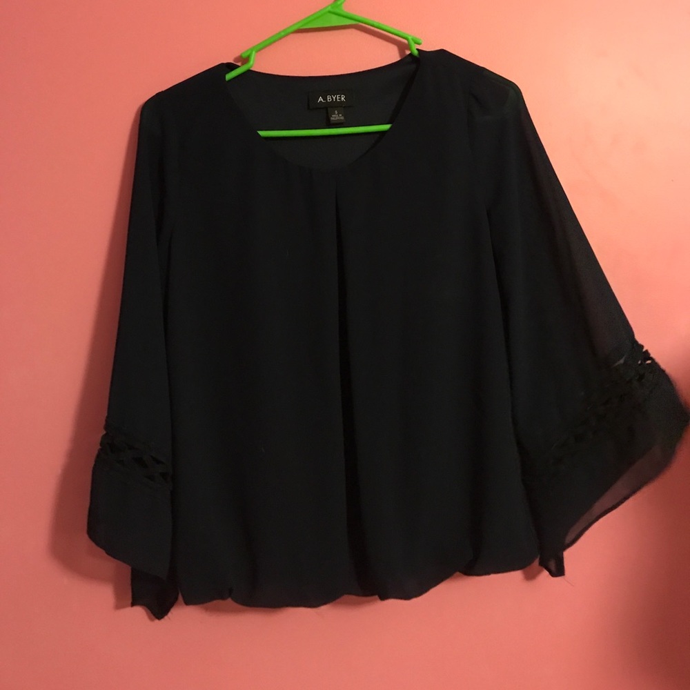 Navy blue blouse.