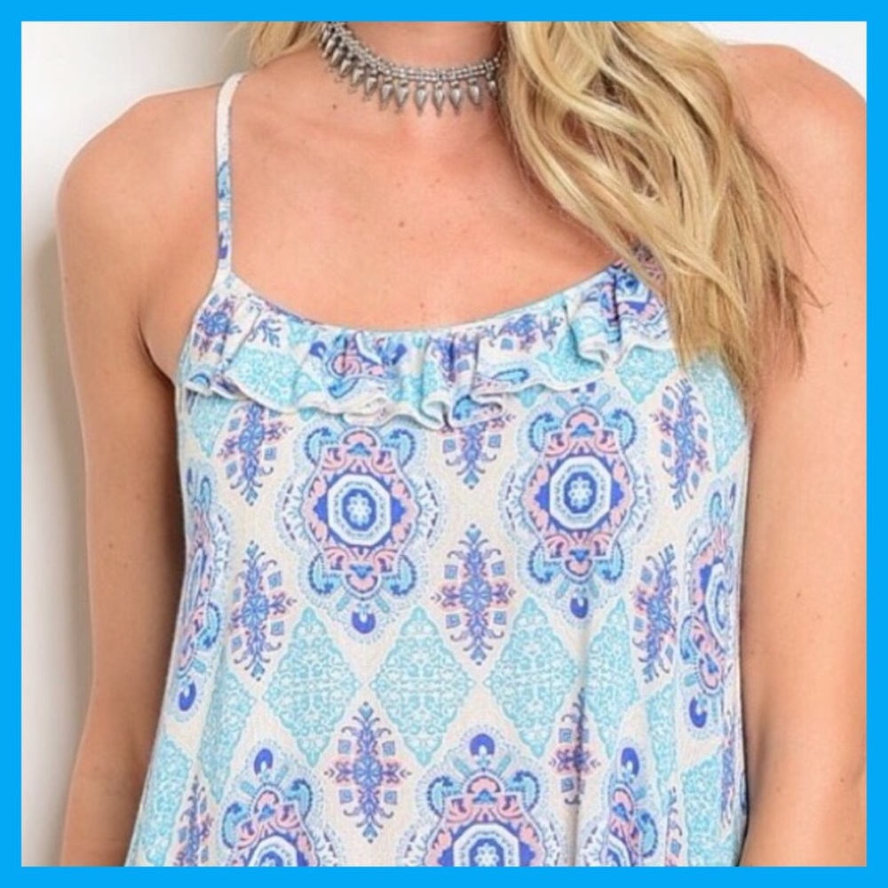 🔷LAST ONE!!🔷BLUE & TEAL MEDALLION DRESS🔷 - Picture 2 of 3
