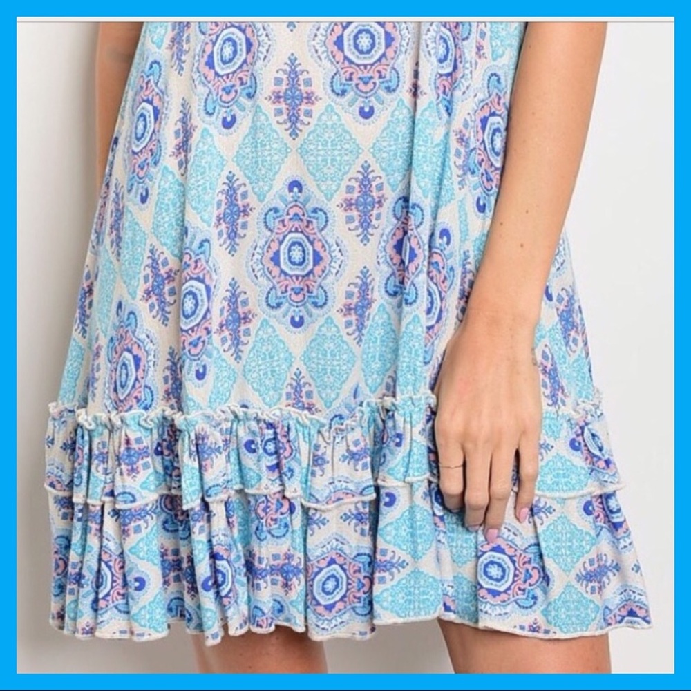 🔷LAST ONE!!🔷BLUE & TEAL MEDALLION DRESS🔷 - Picture 3 of 3