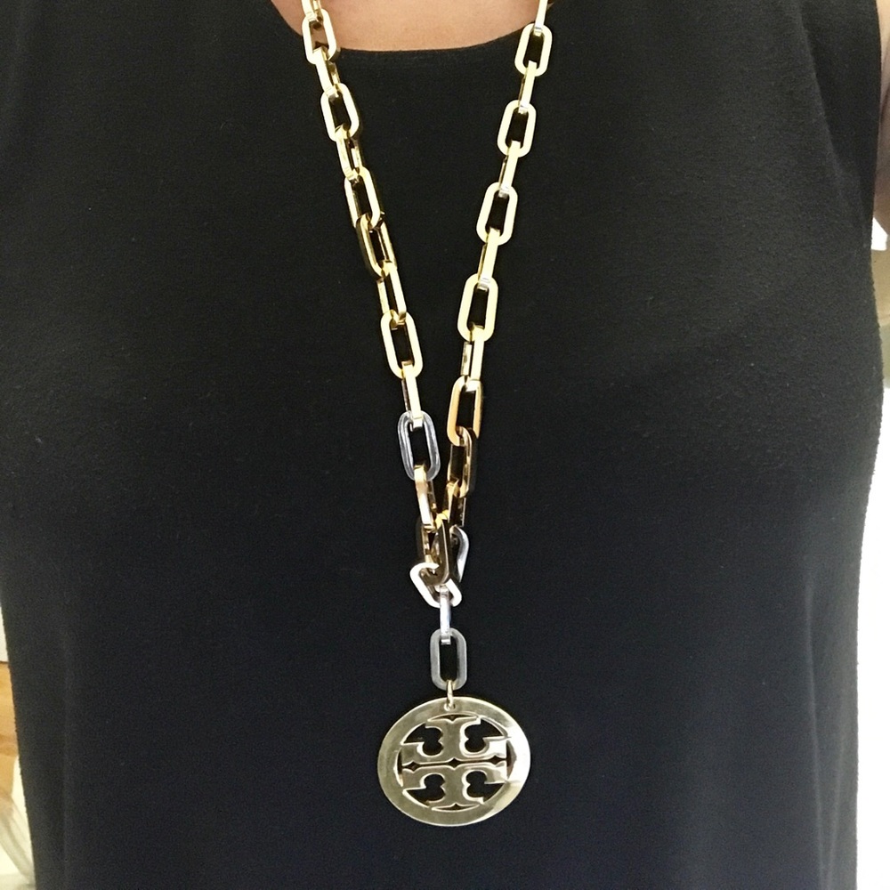 Authentic Tory Burch gold chain link necklace