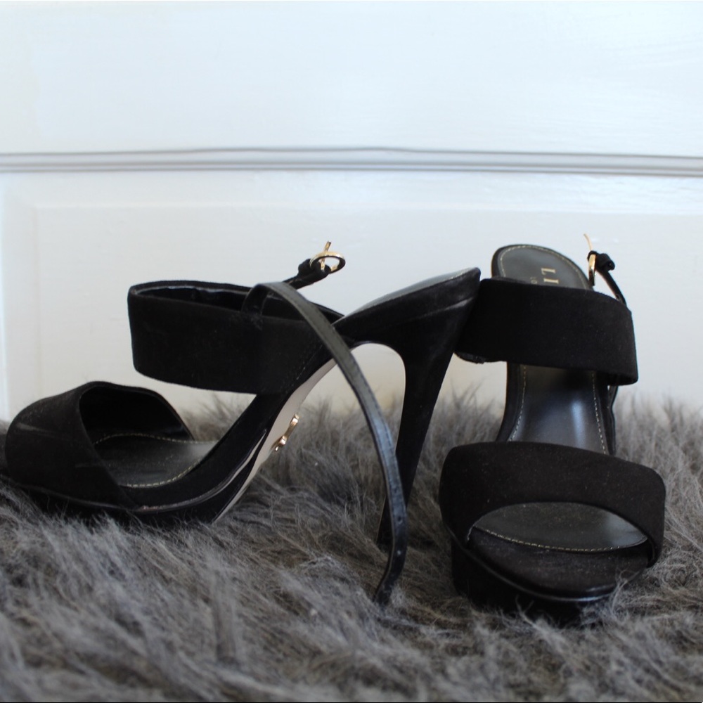 Black lipsy heels with double strap - worn once!!!