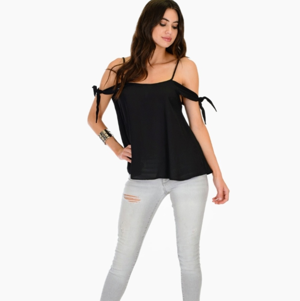 SOLD OUT! Black-Tie Strap Top - Picture 4 of 5
