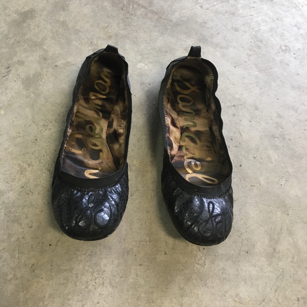 Sam Edelman Black Snake Ballet Flats