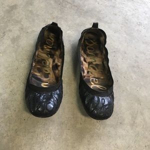 Sam Edelman Black Snake Ballet Flats