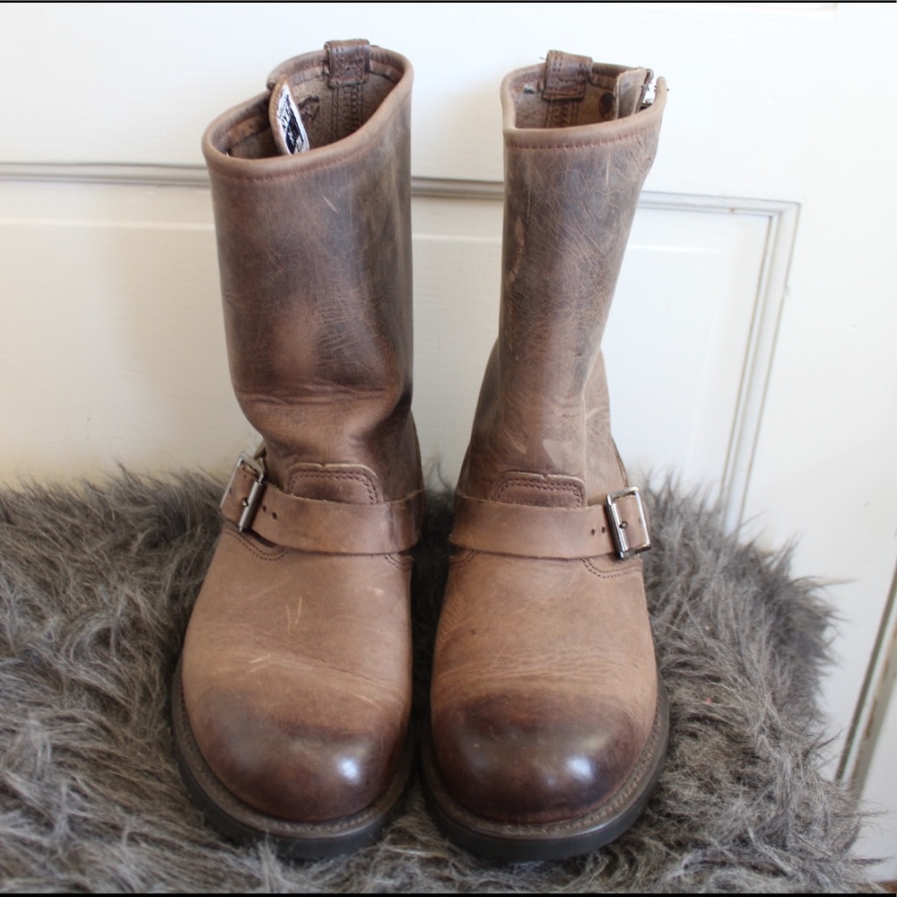 Distressed frye ankle boots only worn a few times!