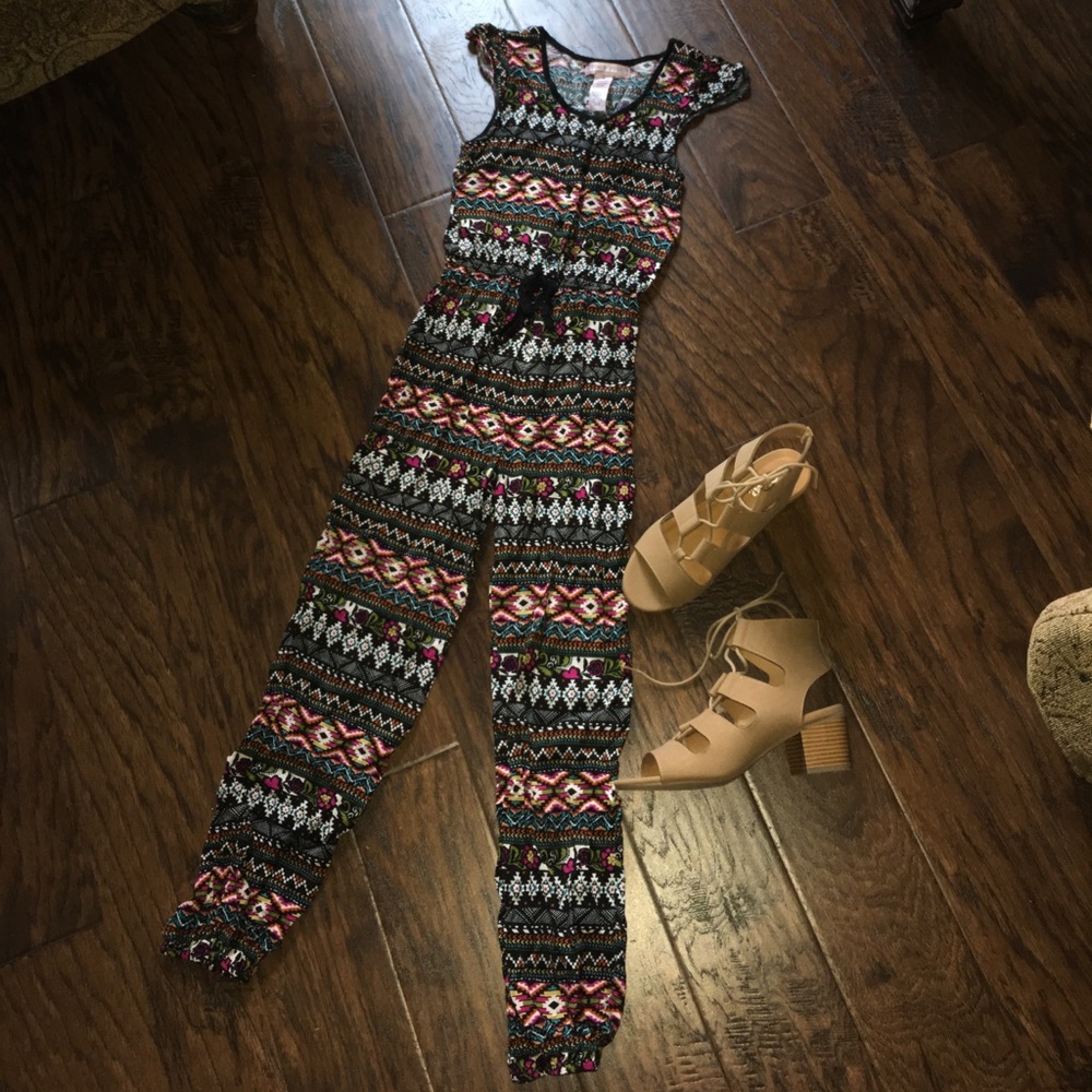 Black white multicolored jumpsuit