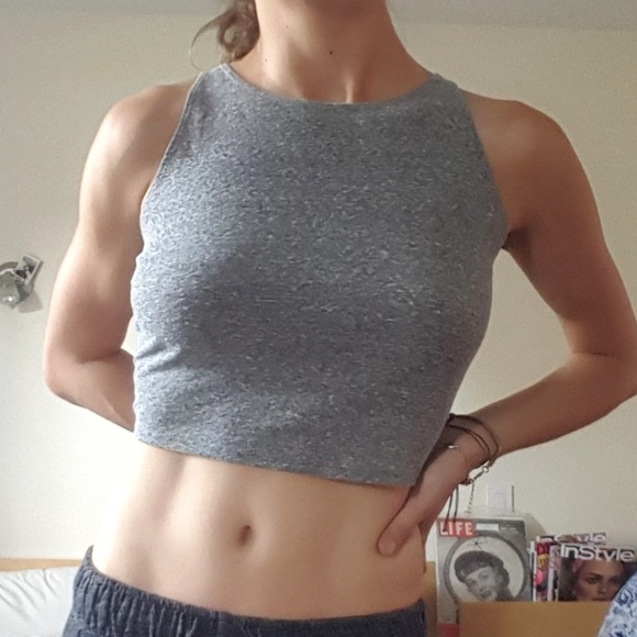 Abercrombie & Fitch Tops - Abercrombie & Fitch Gray Crop Top