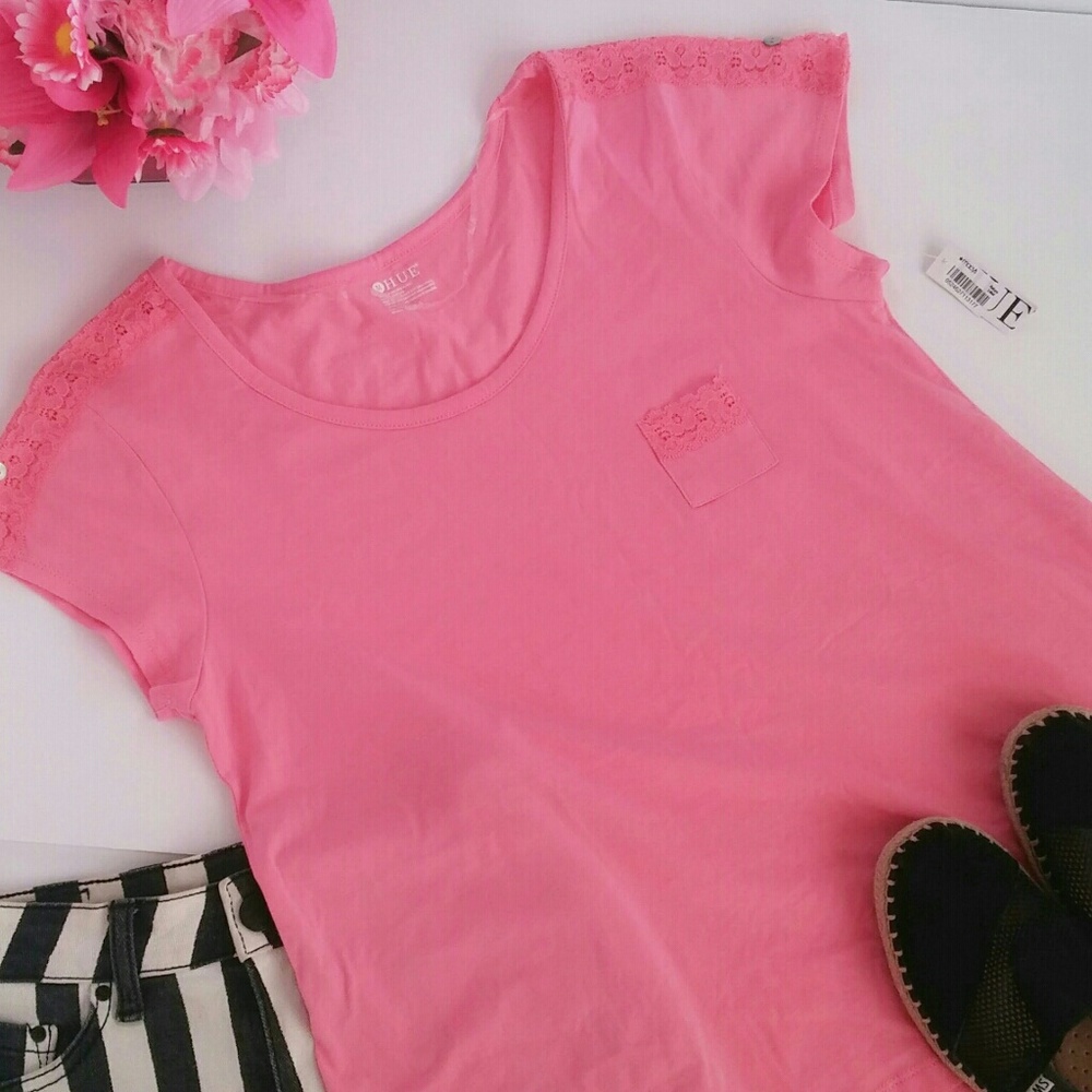 Hue Brand Pink Pocket Tee