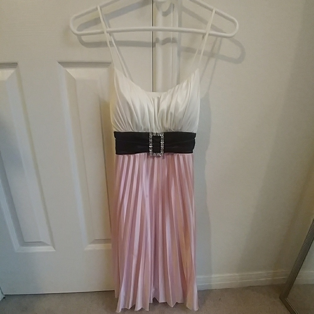 Pink and white prom dress