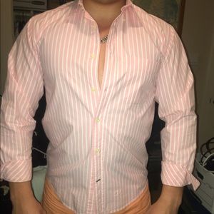 Pink stripe dress up shirt