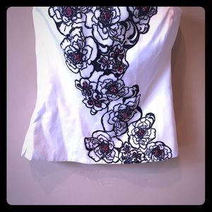 White House Black Market corset embroidered top