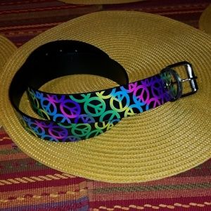 Girls peace sign tie die belt!