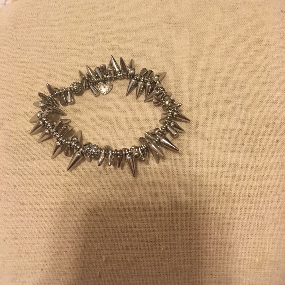 Silver Spike Cluster Bracelet