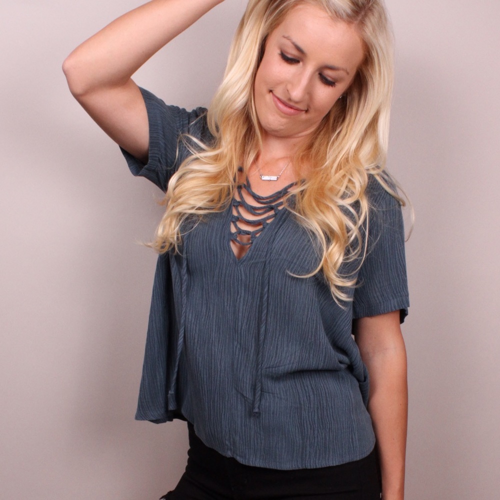 Lace Up Blouse