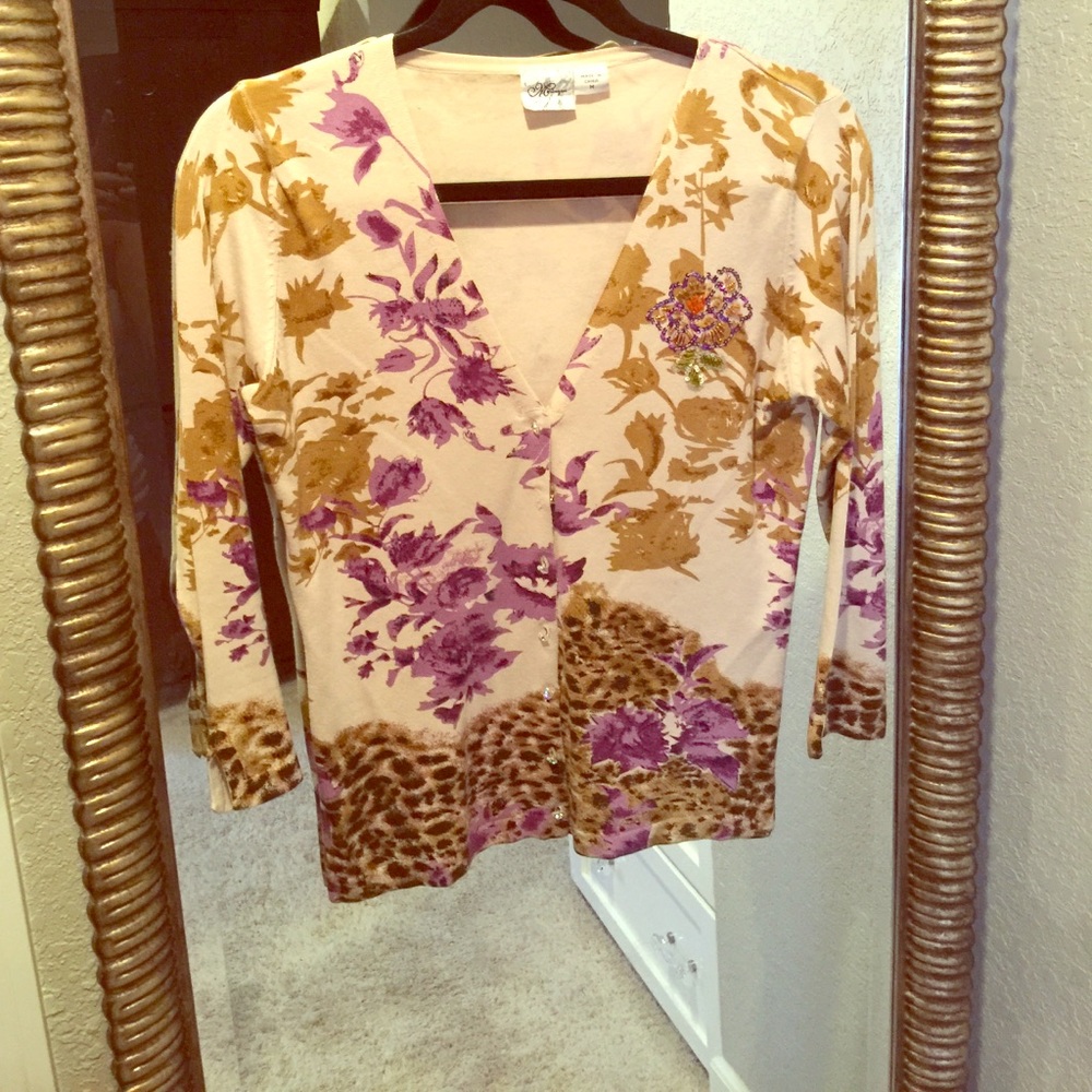 Embellished Sweater with crystal buttons