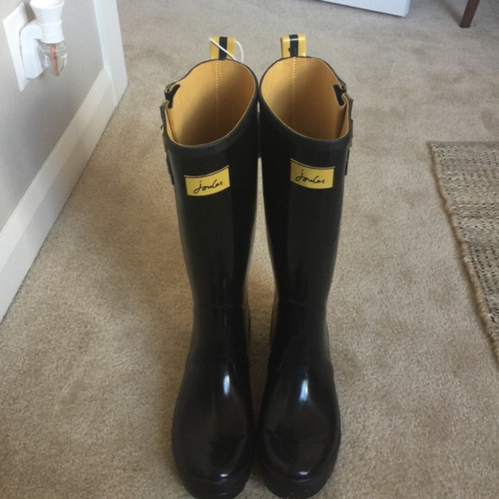Joules Black & Yellow rainboots