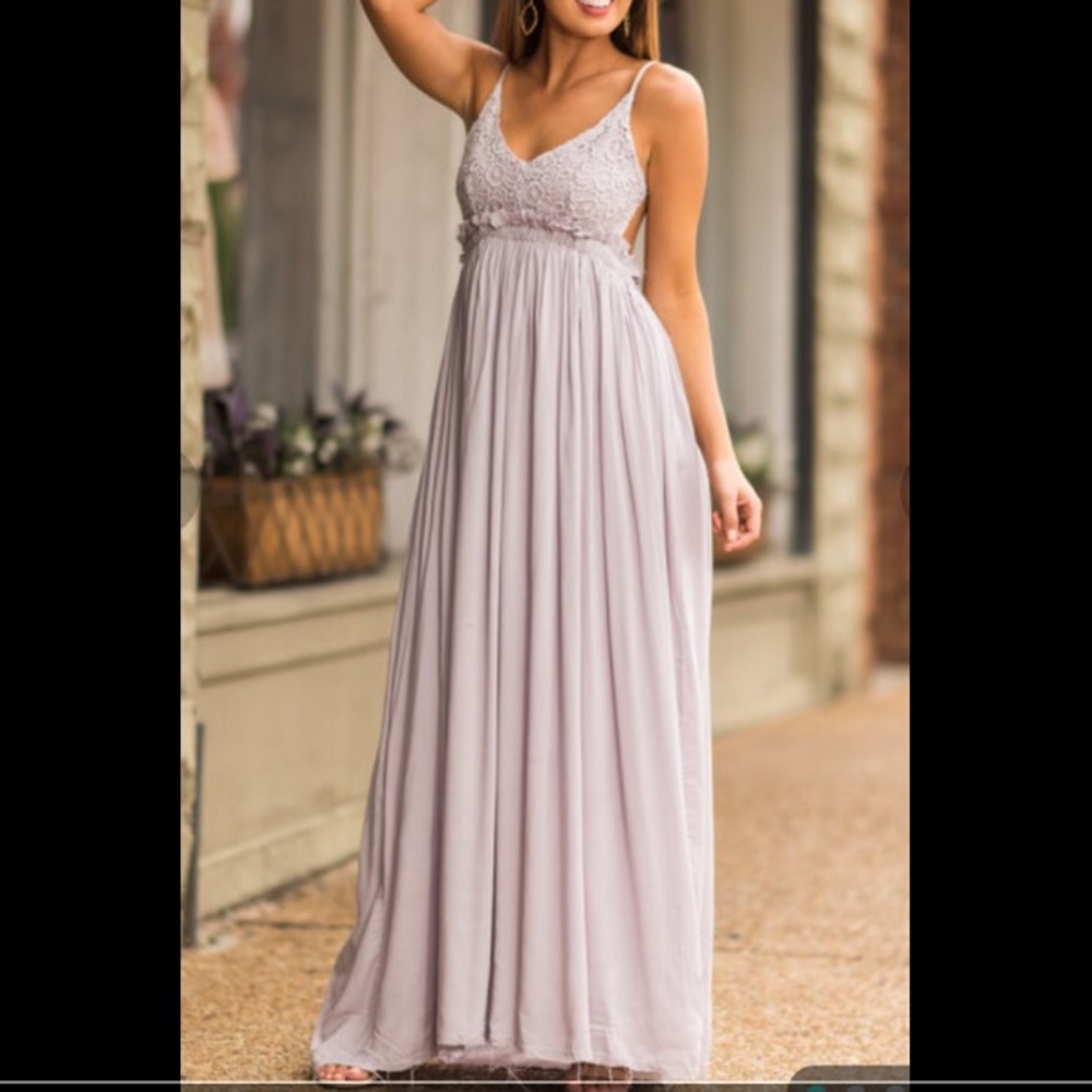 Lilac gray maxi dress