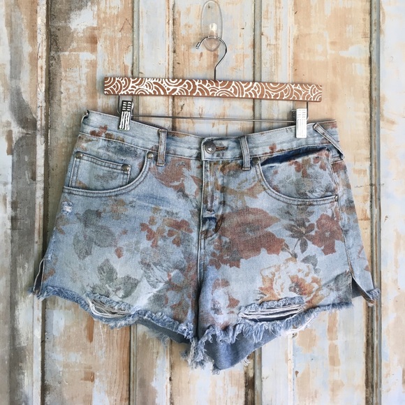Free People Pants - Free People Floral Jean Shorts