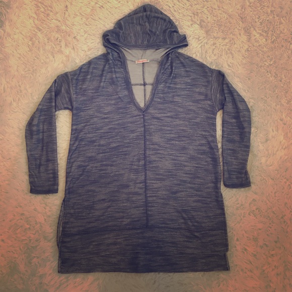 Heathered Blue hooded pullover - Picture 2 of 4