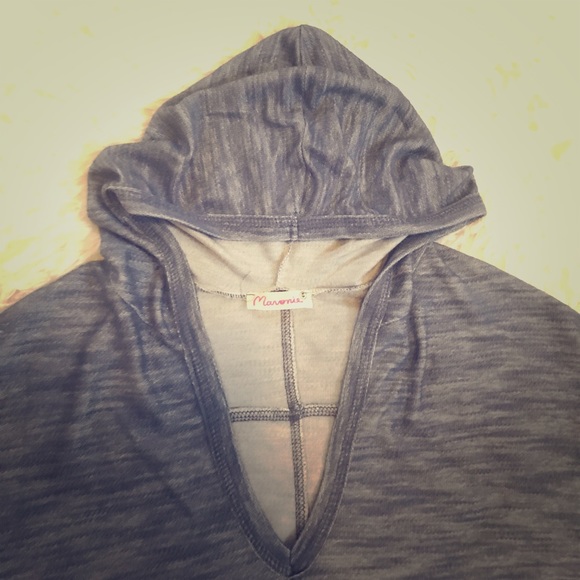 Heathered Blue hooded pullover - Picture 3 of 4