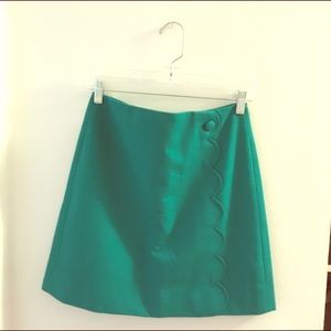 J.Crew green scallop detail skirt size 2