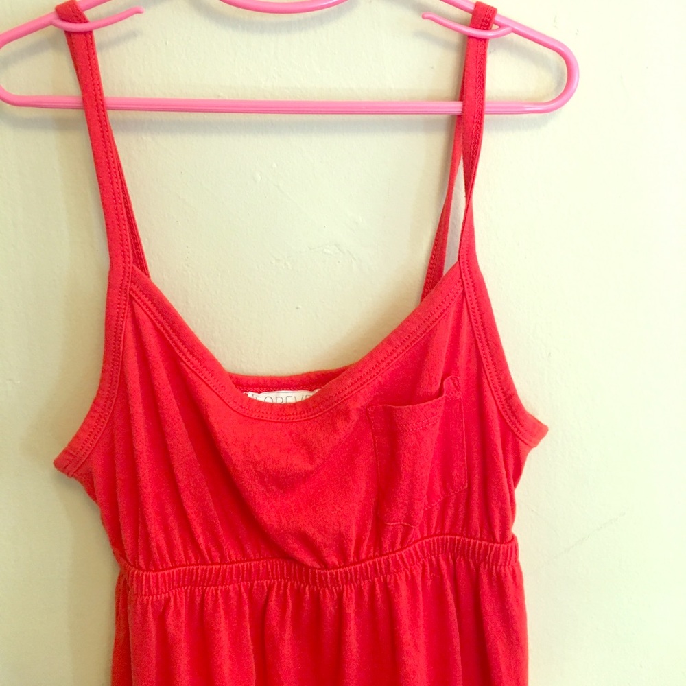 CoralSummer Dress - Cinched Waist - Picture 3 of 4