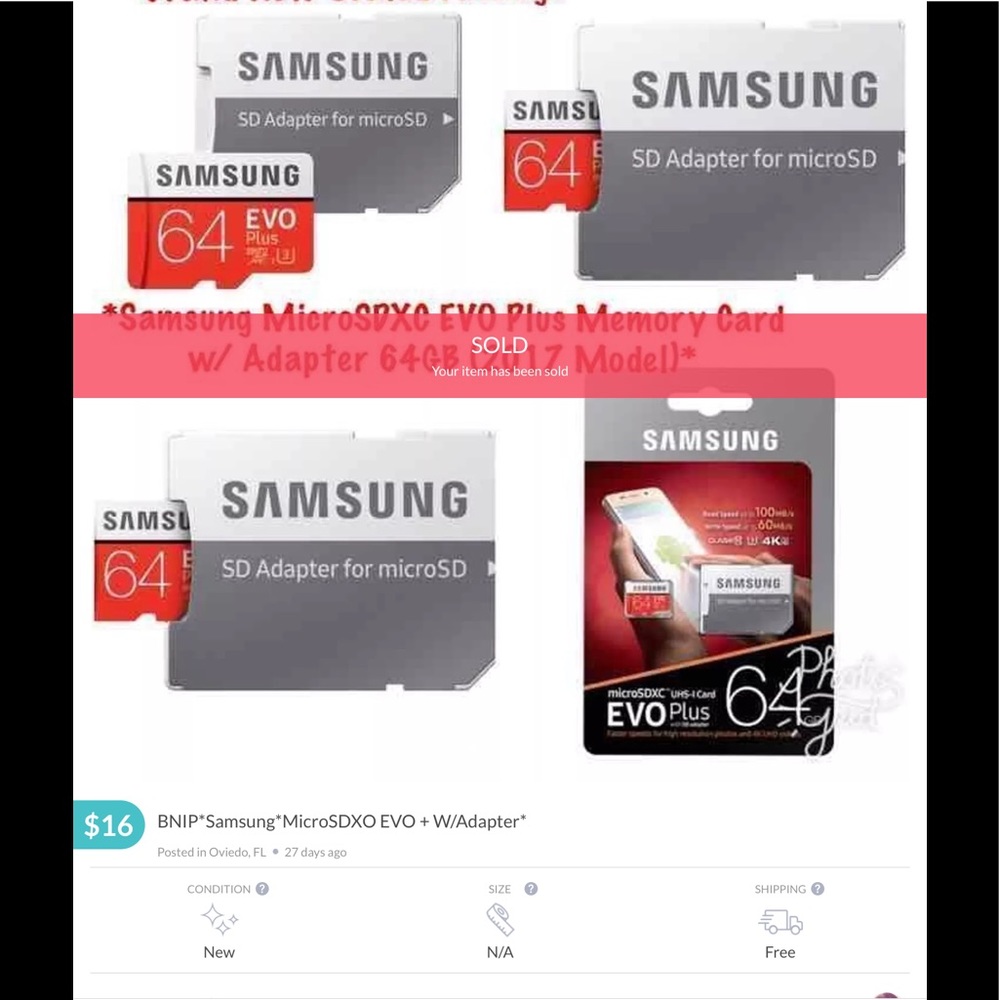 BNIP*Samsung*MicroSDXO EVO + W/Adapter*EVO + 2017