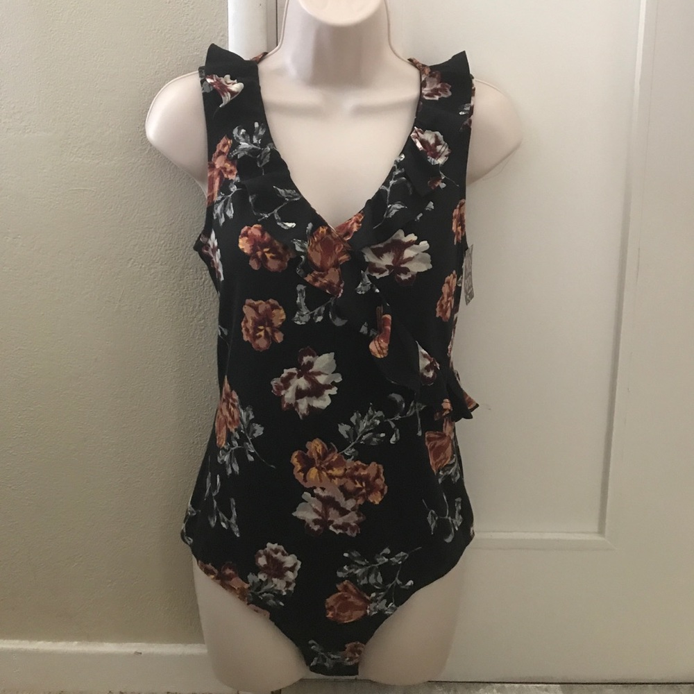 Black Floral bodysuit