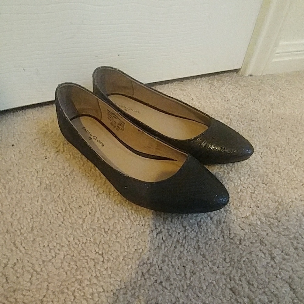 Black sparkly flats