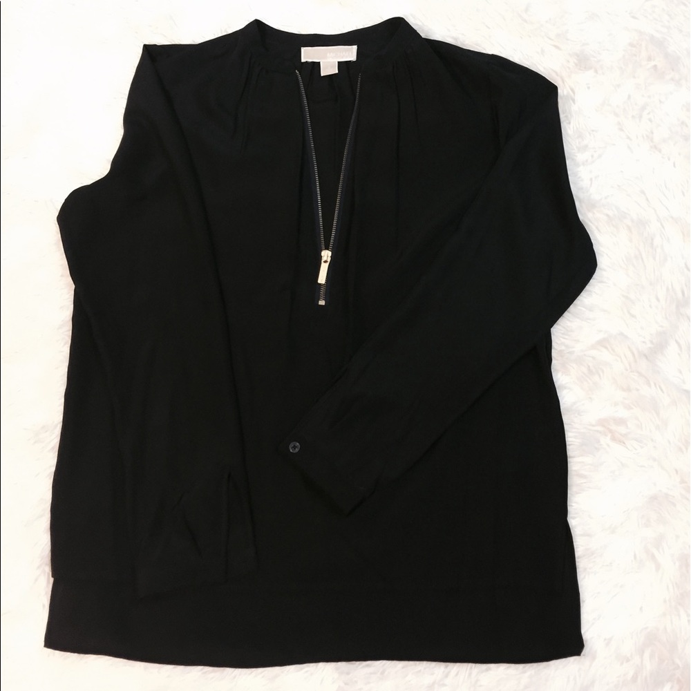 Michael Kors Black Top with Gold Zipper