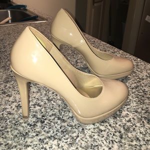 nude platform pumps