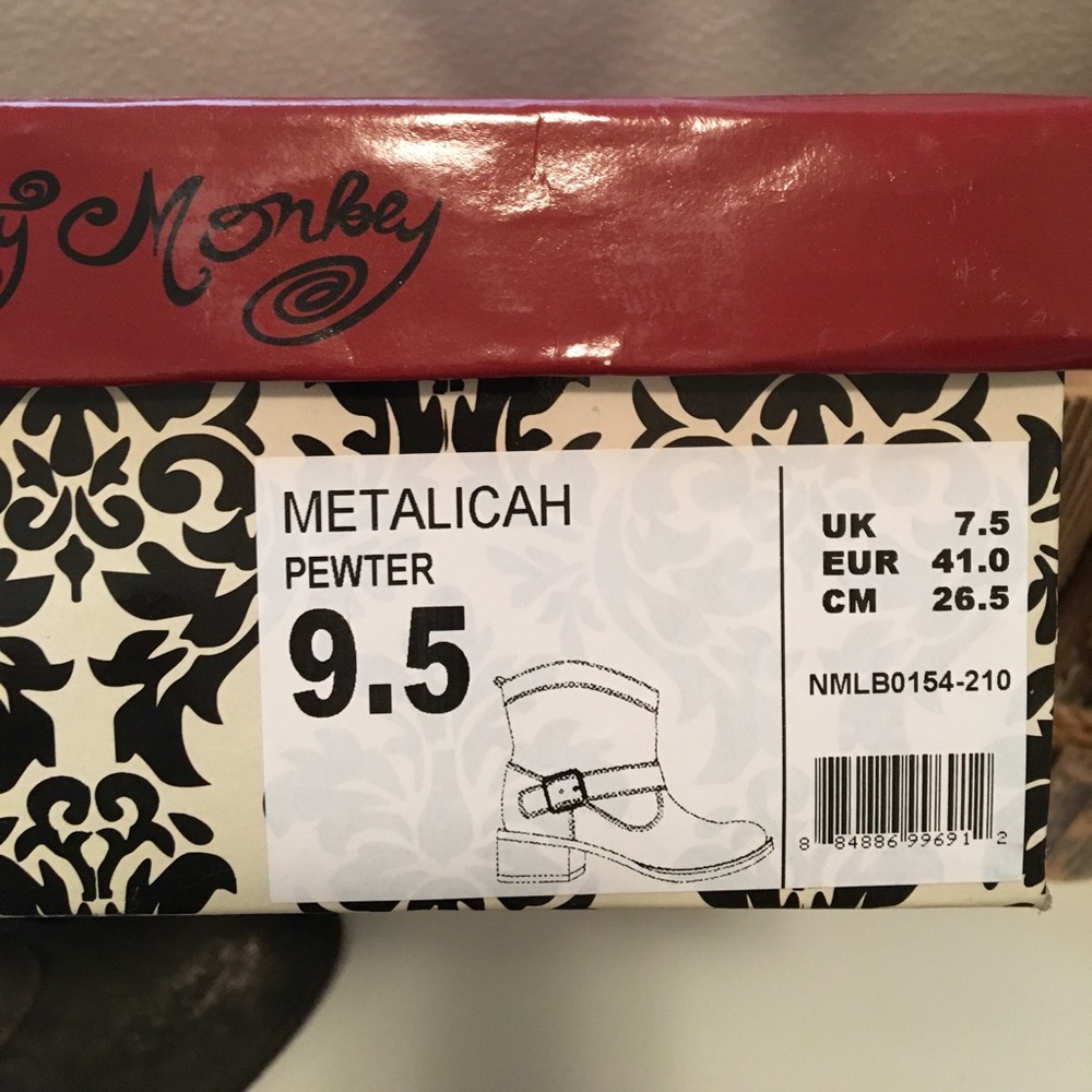 •SOLD• New Naughty Monkey Metalicah Boots 9 - 9.5 - Picture 8 of 8