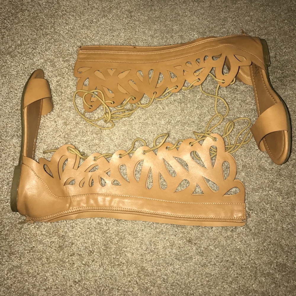 Tall lace up sandals