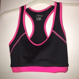 Pink and black sports bra BCG