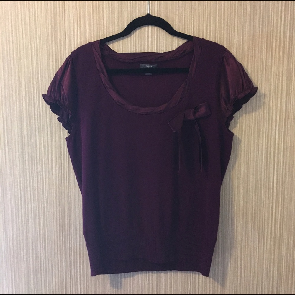 Apt. 9 Purple/Maroon Short Sleeved Sweater. XL.