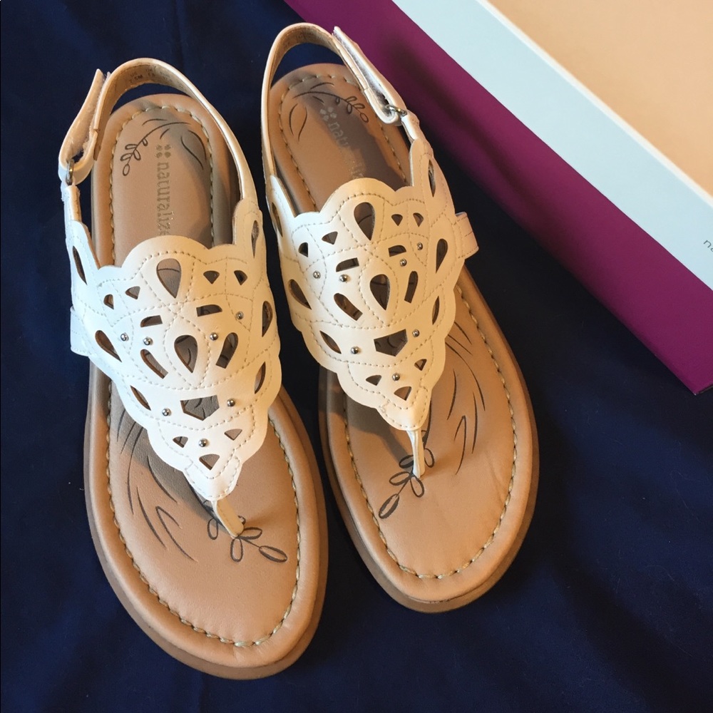 Naturalizer white sandals