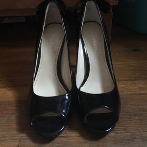 Enzo Angiolini peep-toe patent leather heels