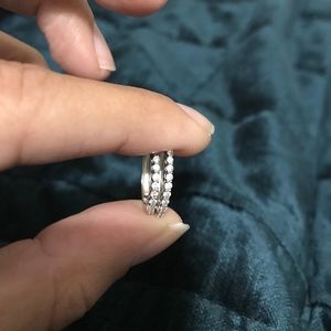 Diamond huggie earrings