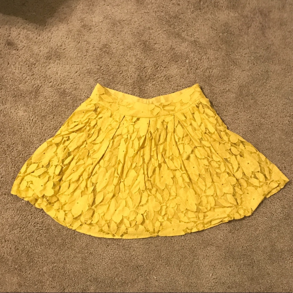 Yellow Lace Circle Skirt - OBO