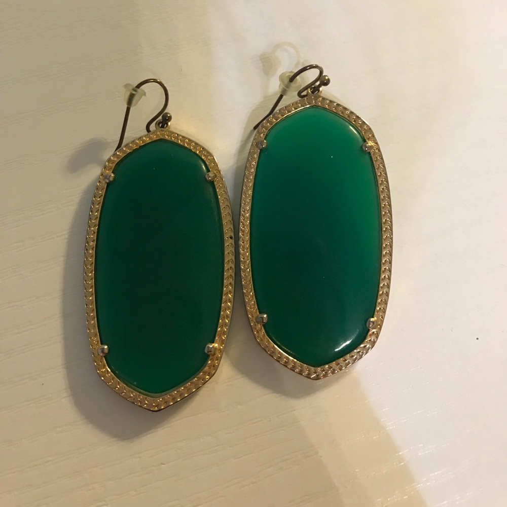 Green and gold Kendra Scott danielle earrings