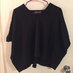 Ralph Lauren black wool poncho