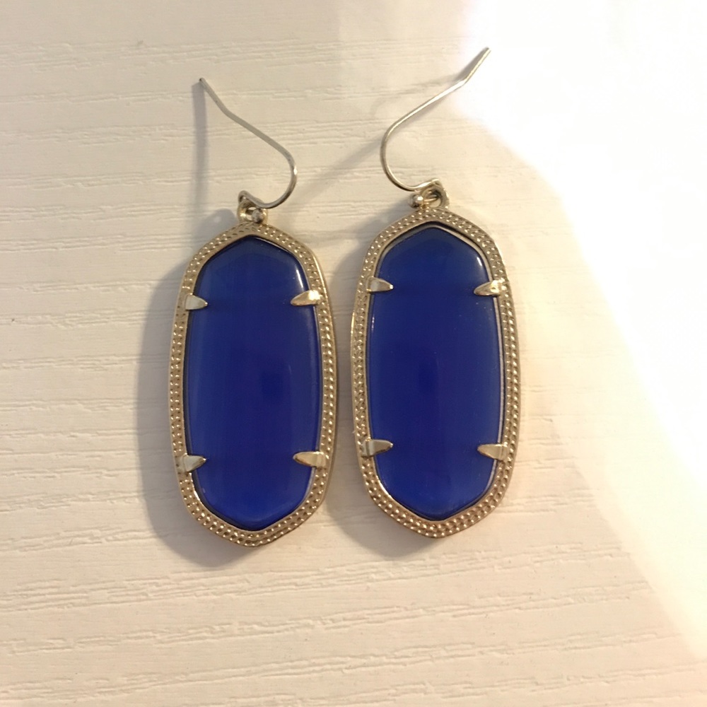 Cobalt blue and gold Kendra Scott Elle earrings