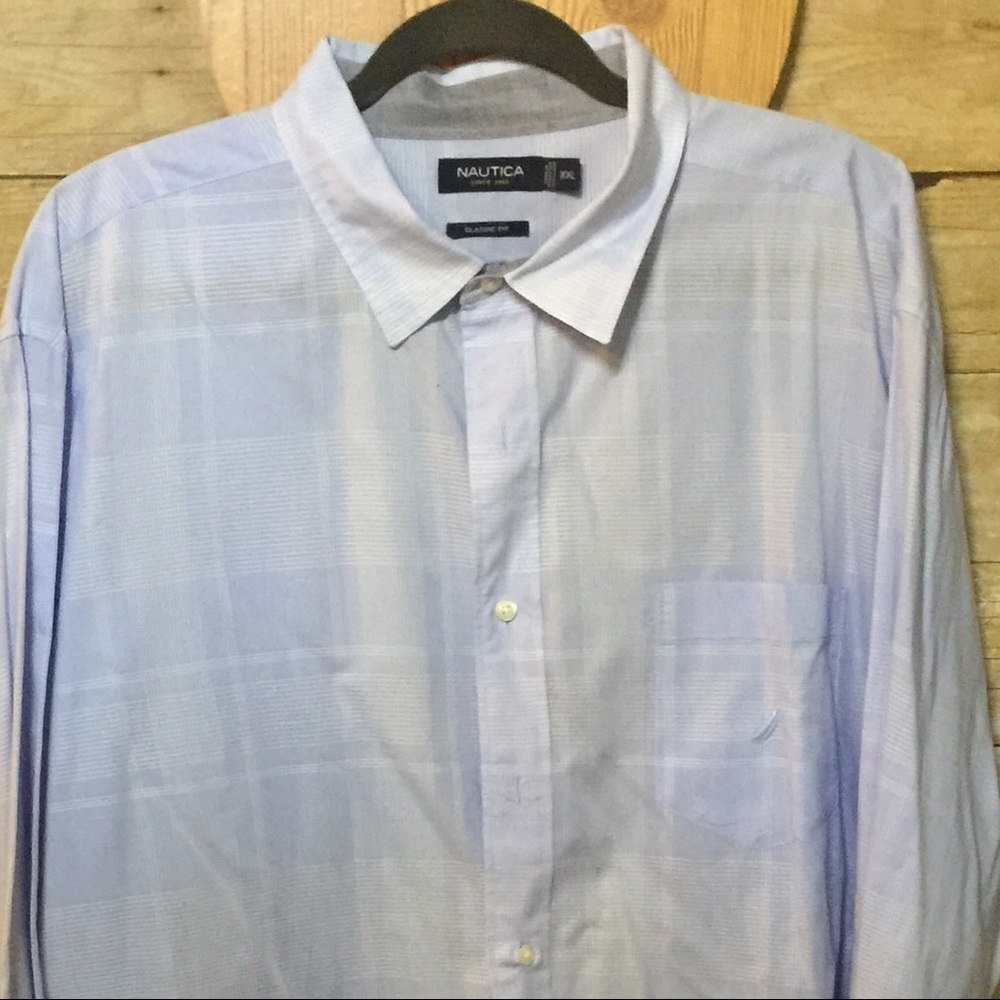 Men's blue & white, plaid Nautica shirt