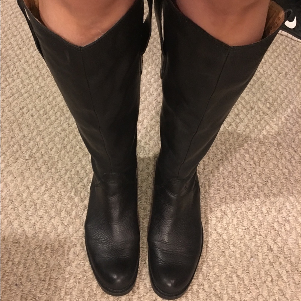 Leather Black Riding Boots