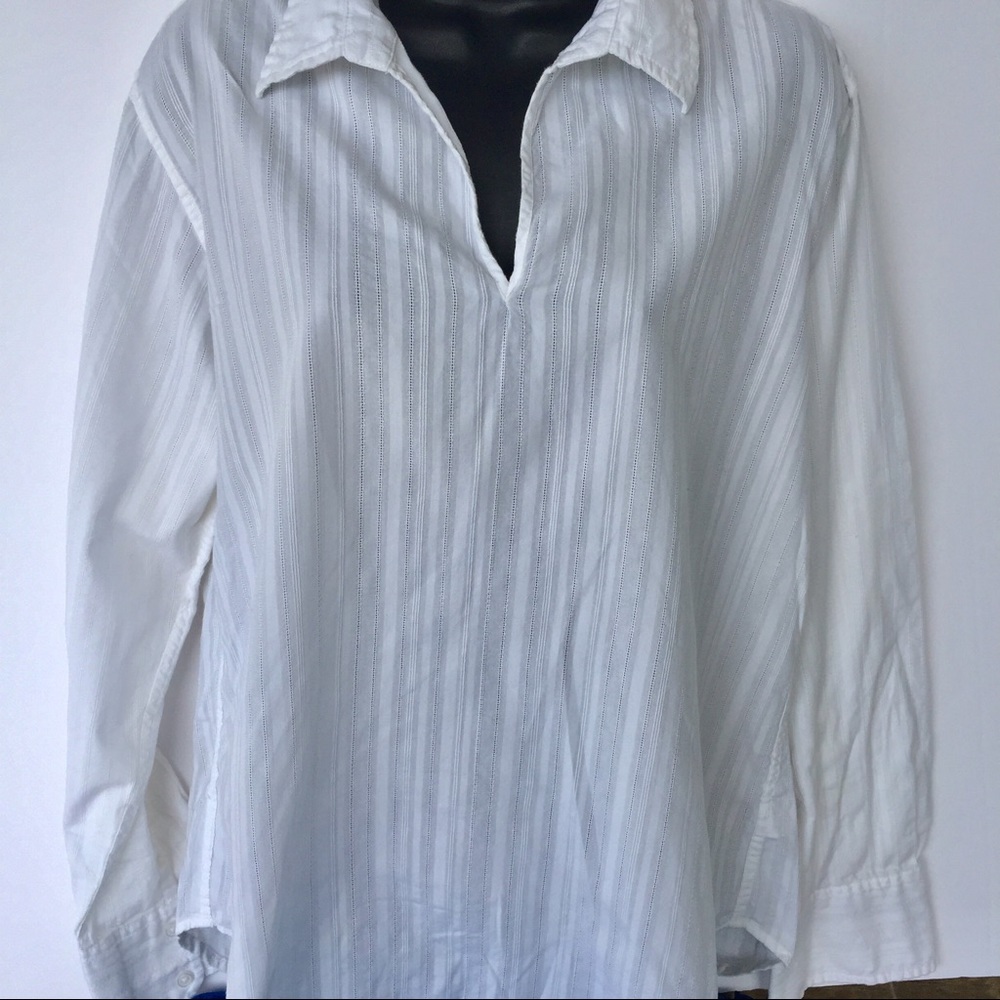 Guess long sleeve white cotton shirt