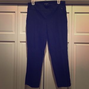 Navy Blue Stretch Ankle Trousers