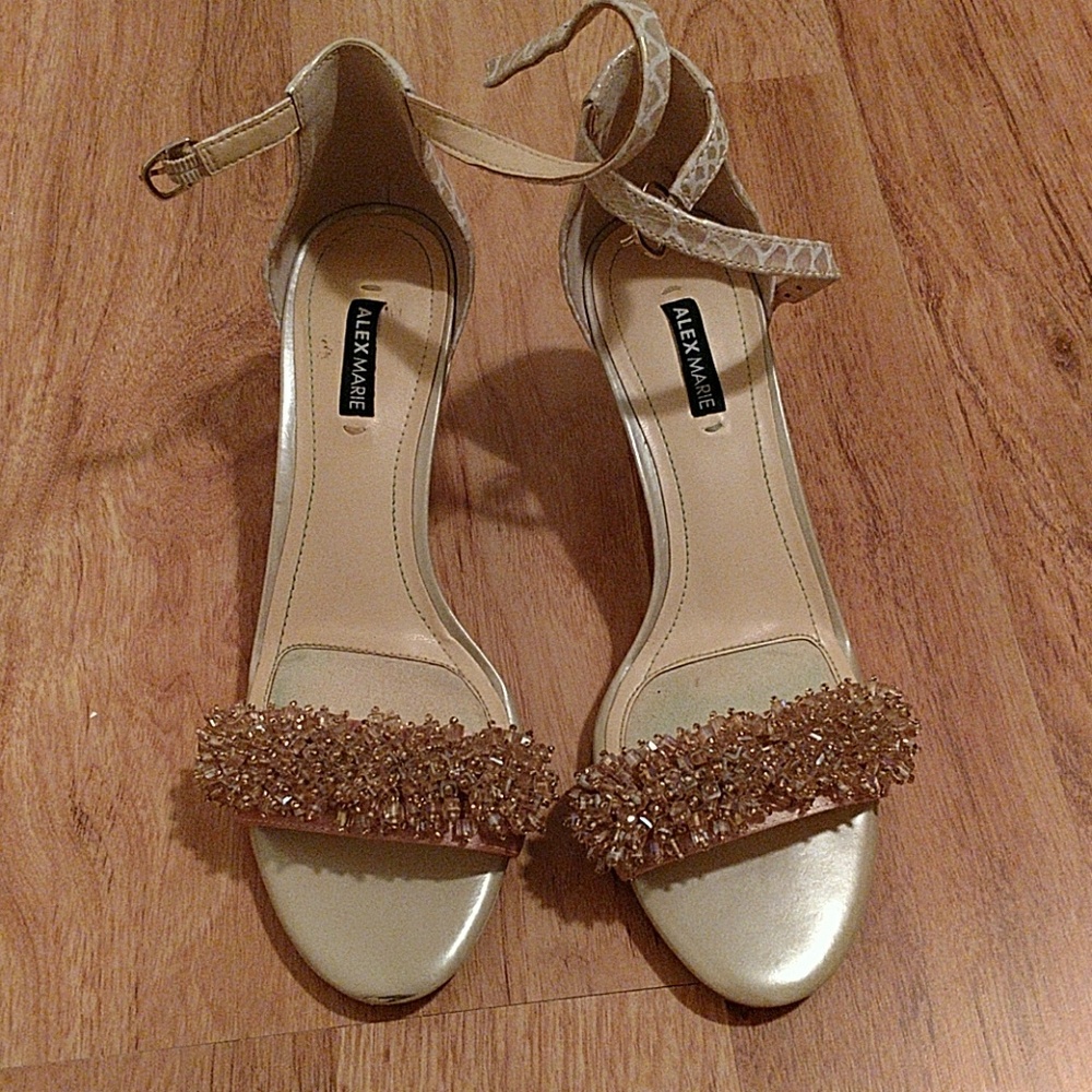 Alex Marie beaded Ankle Strap Small Heels
