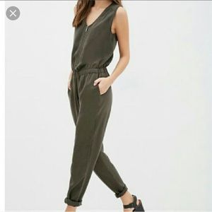 Military jumpsuit with a zipper