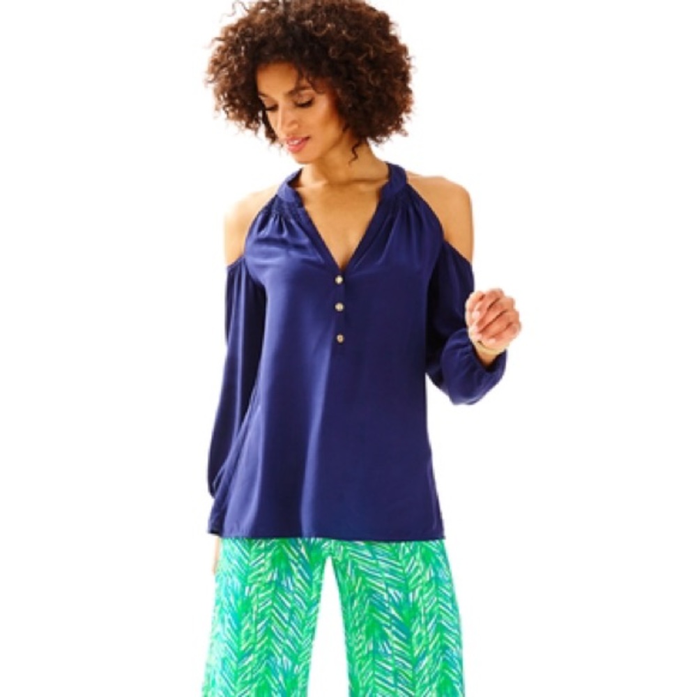 BNWT Lilly Pulitzer Sunny Shoulders Silk Blouse